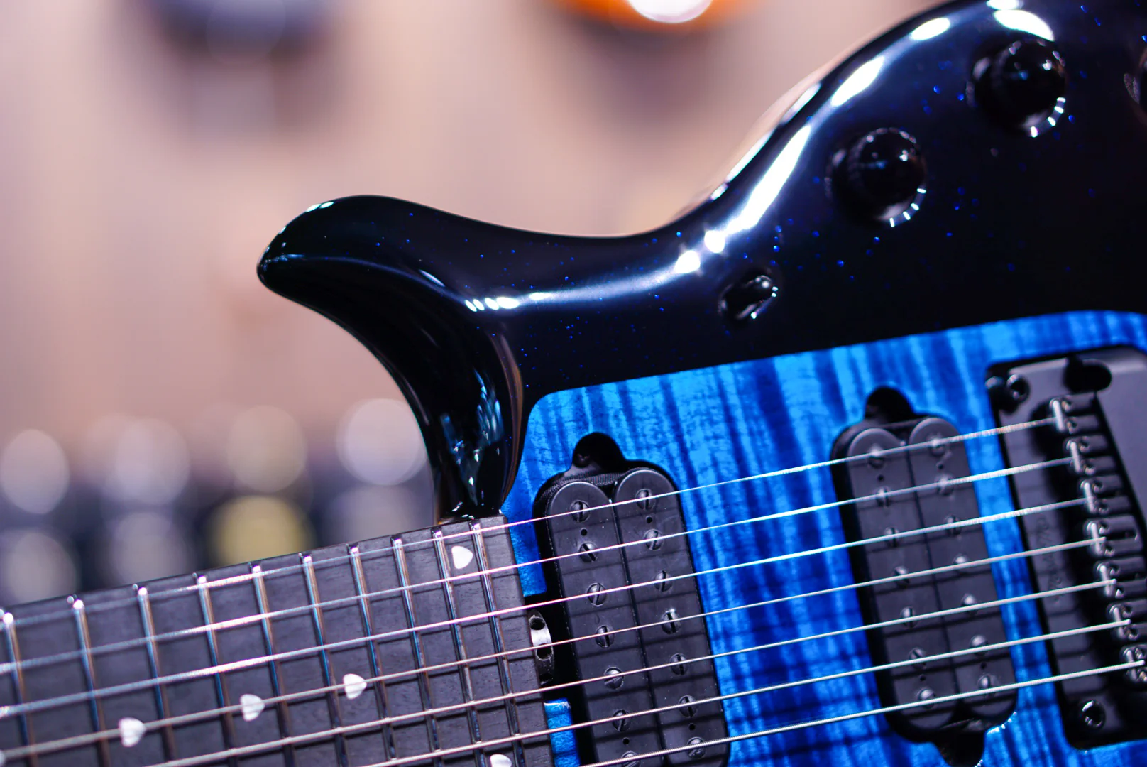 Ernieball Musicman Majesty 7 okelani blue M017077 - Image 9