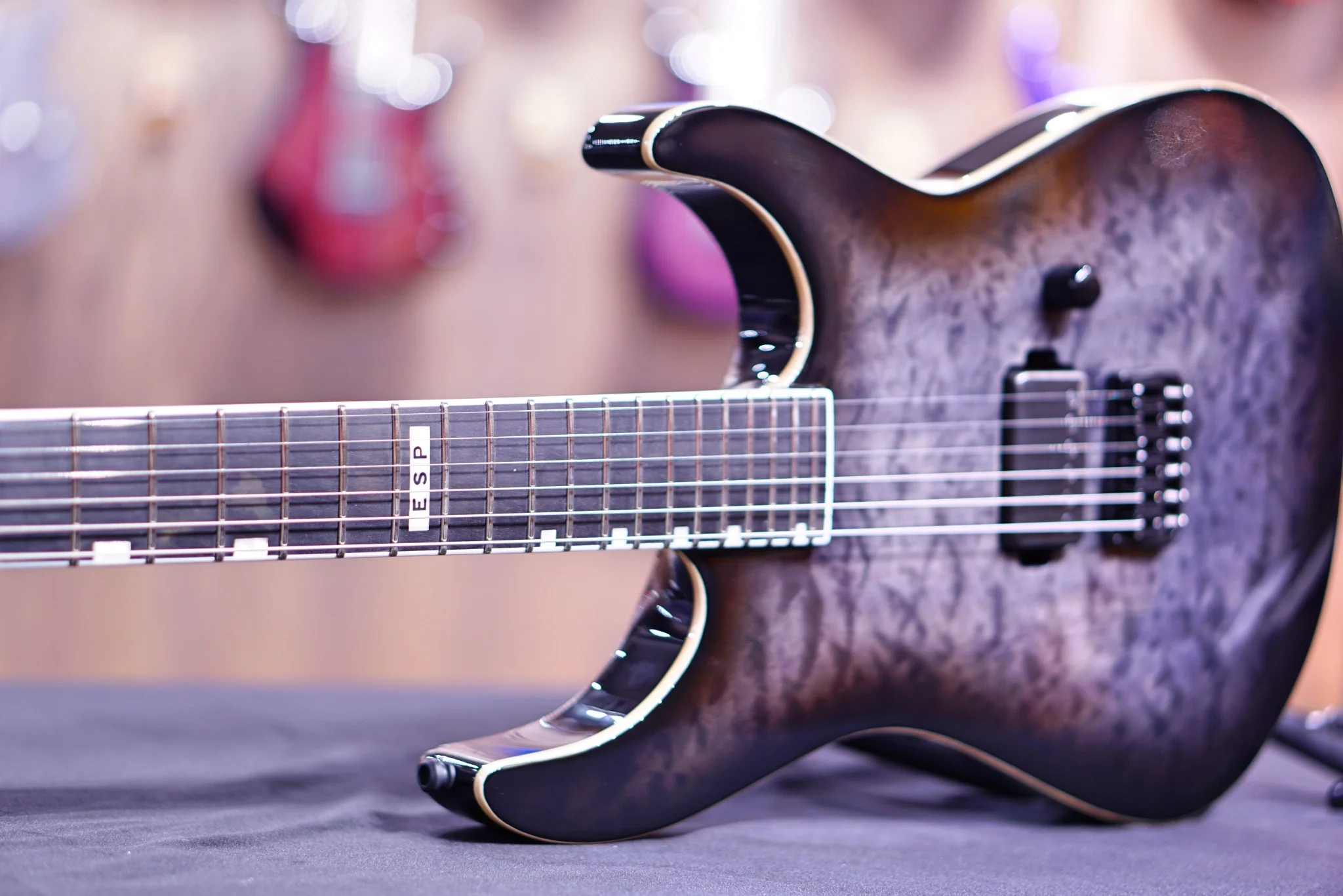 ESP E-II M-I THRU NT QM See thru black burst ES6920213 (paint bubble) - Image 4