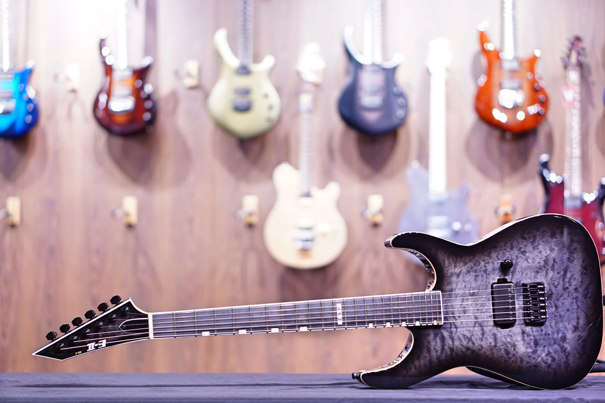 ESP E-II M-I THRU NT QM See thru black burst ES6920213 (paint bubble) - Image 5