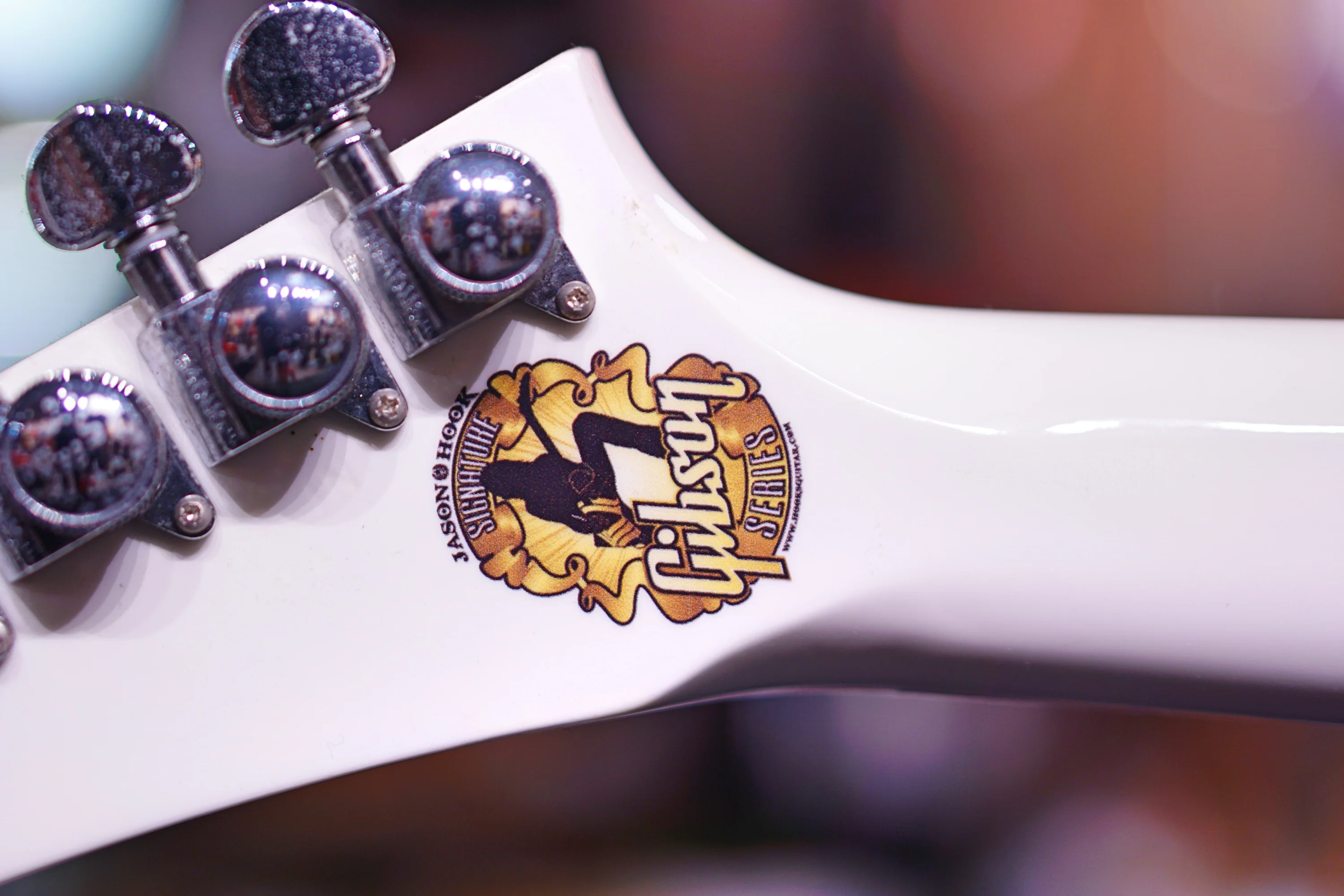 Gibson Jason Hook M-4 Sherman Explorer Alpine White w/ Army Green Stripes DSJHEGCH1 - Image 10