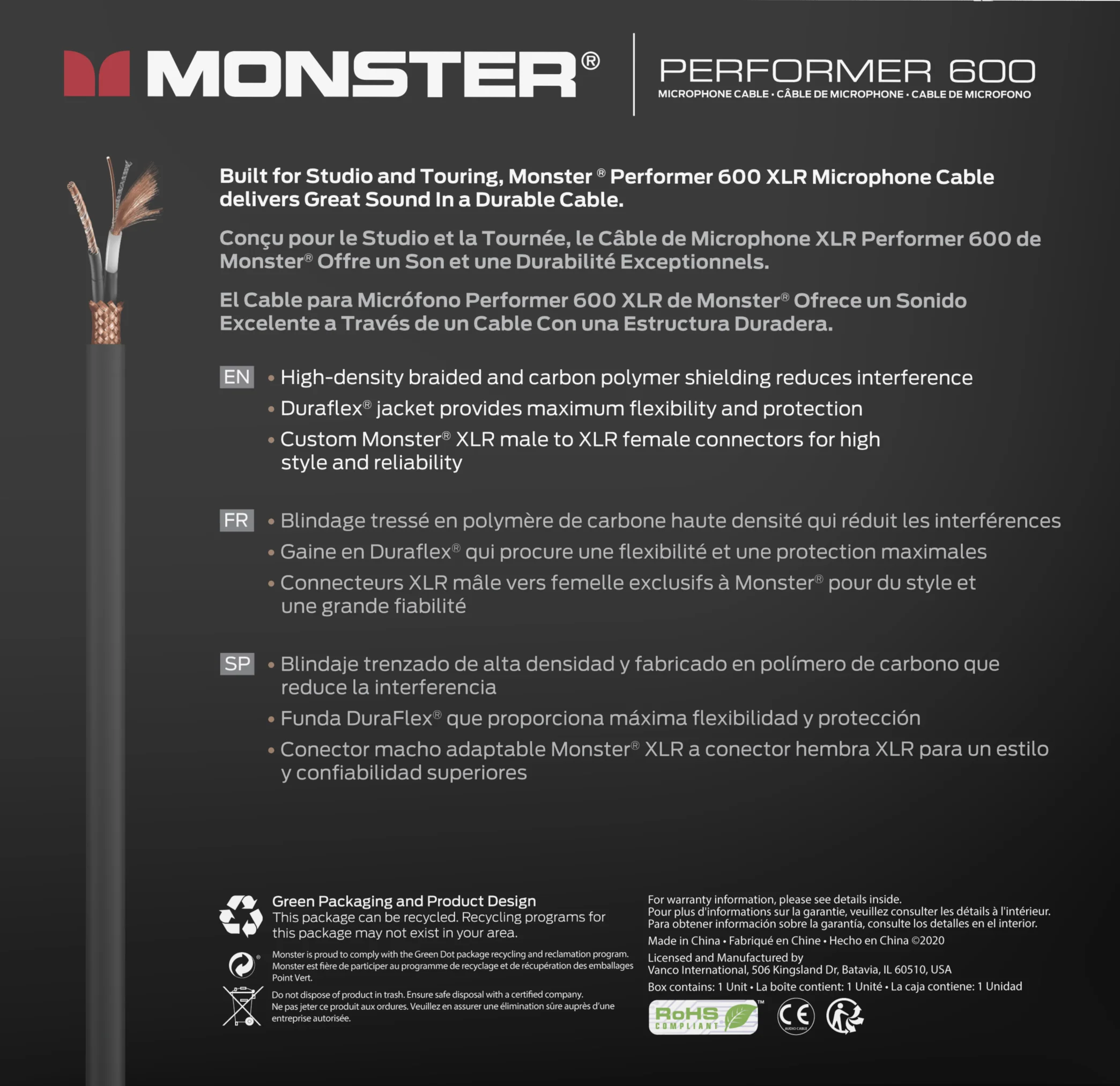 Monster® Prolink Performer™ 600 Microphone Cable - Image 4