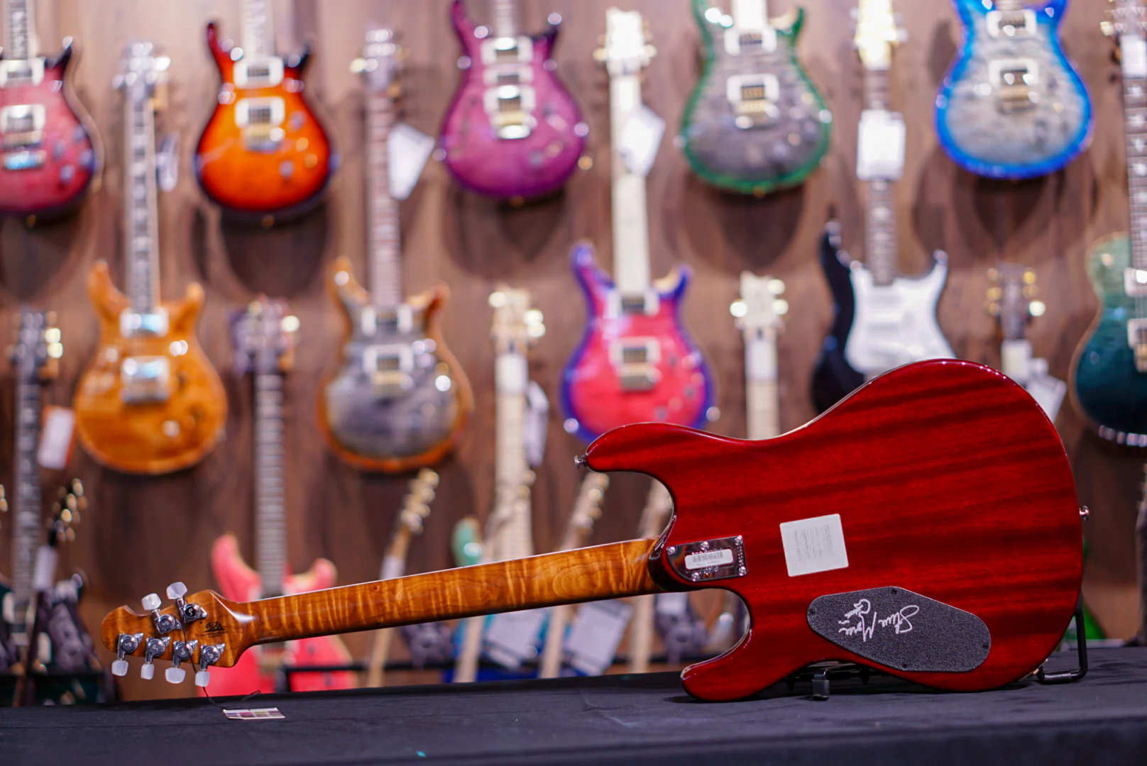 Ernie Ball Music Man Steve Morse HH BFR - Caramel Burst Flame G86051 - Image 4