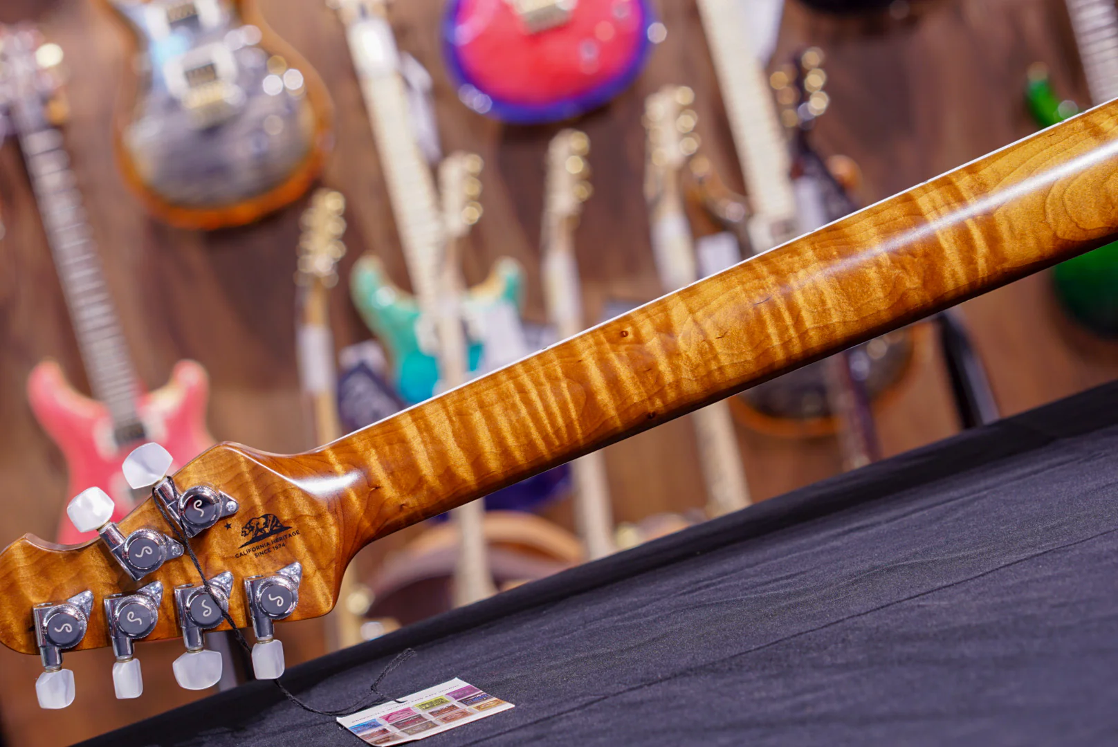 Ernie Ball Music Man Steve Morse HH BFR - Caramel Burst Flame G86051 - Image 8