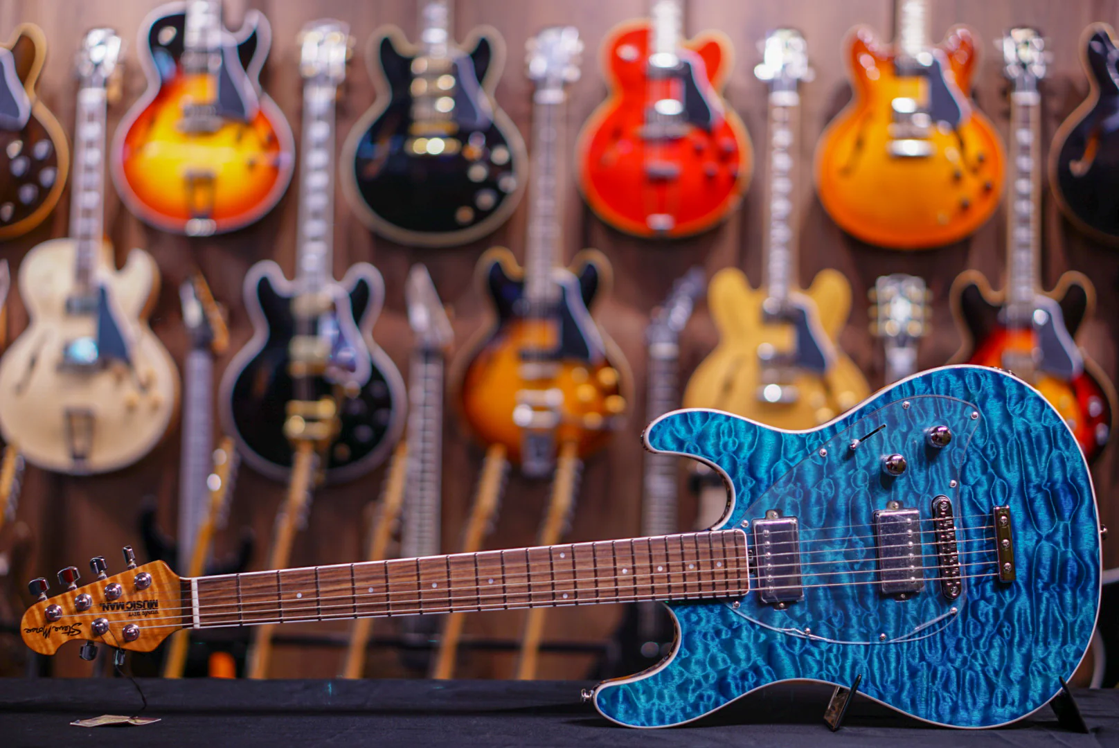 Ernie Ball Music Man Steve Morse Bfr Limited Namm17 Quilt Tahitian Blue - Image 12