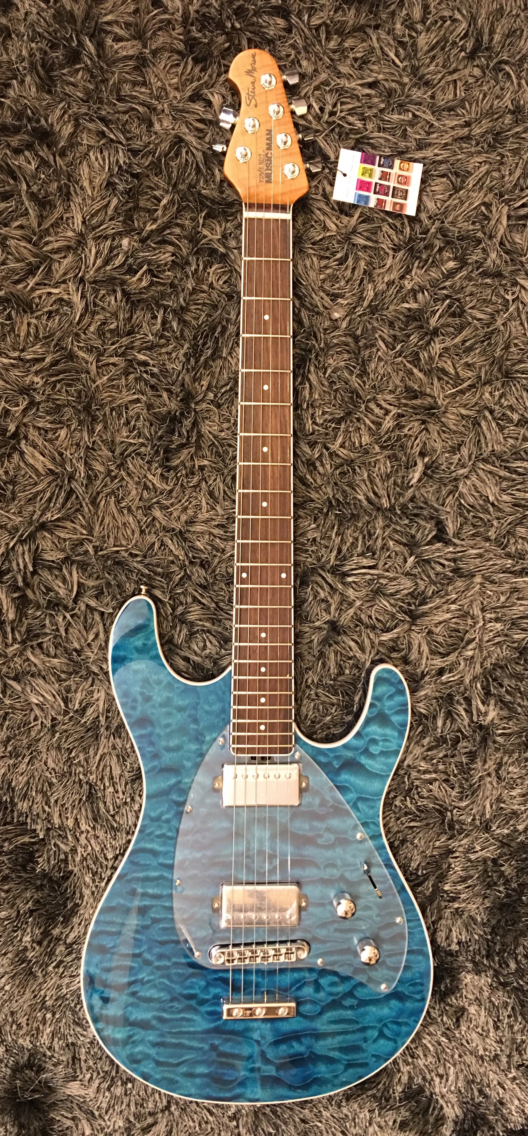 Ernie Ball Music Man Steve Morse Bfr Limited Namm17 Quilt Tahitian Blue - Image 6