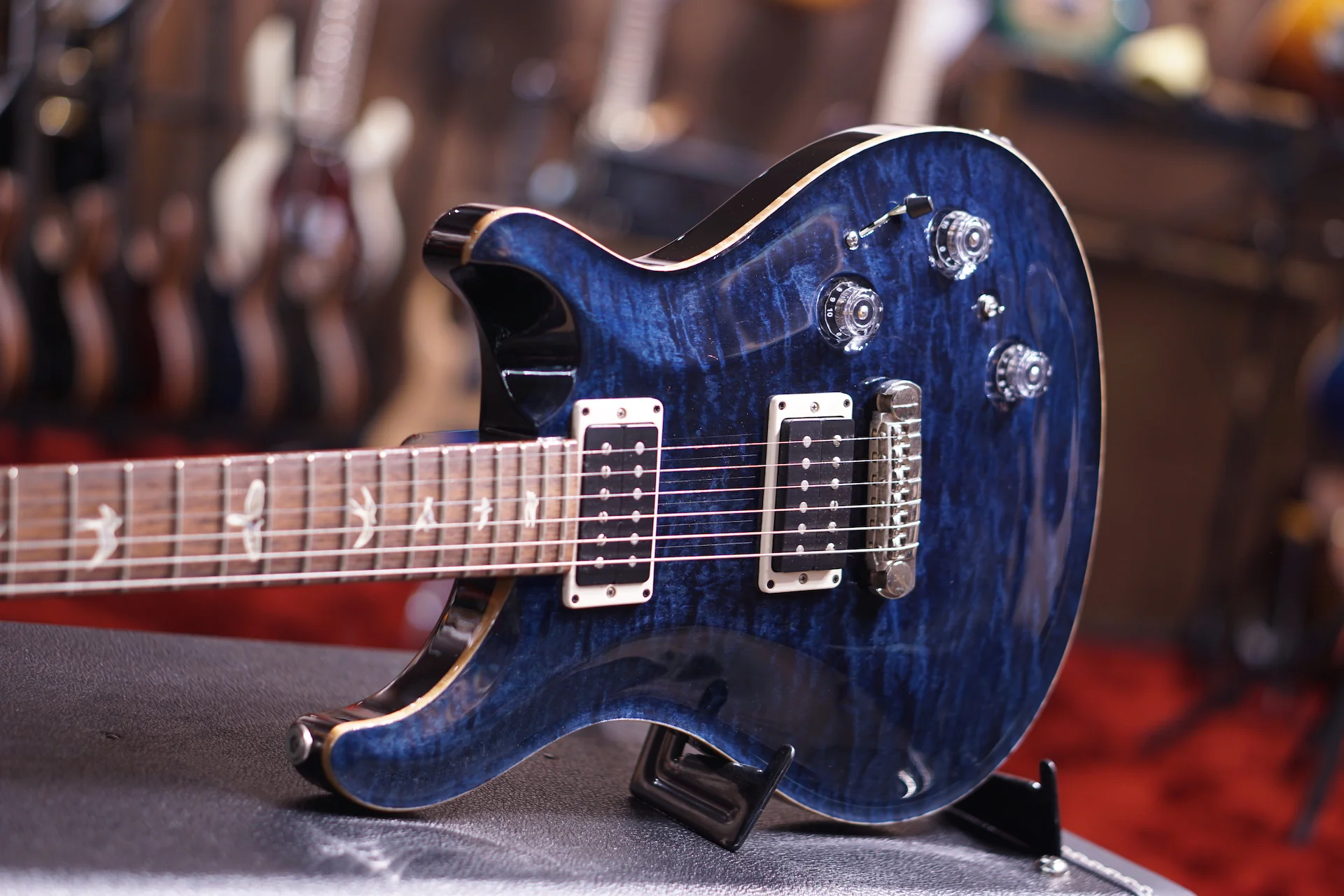 PRS P22, QUILT N-10, PIEZO STTP, NICKEL HARDWARE WHALE BLUE sn 197913 ( DEMO UNIT  ) - Image 4