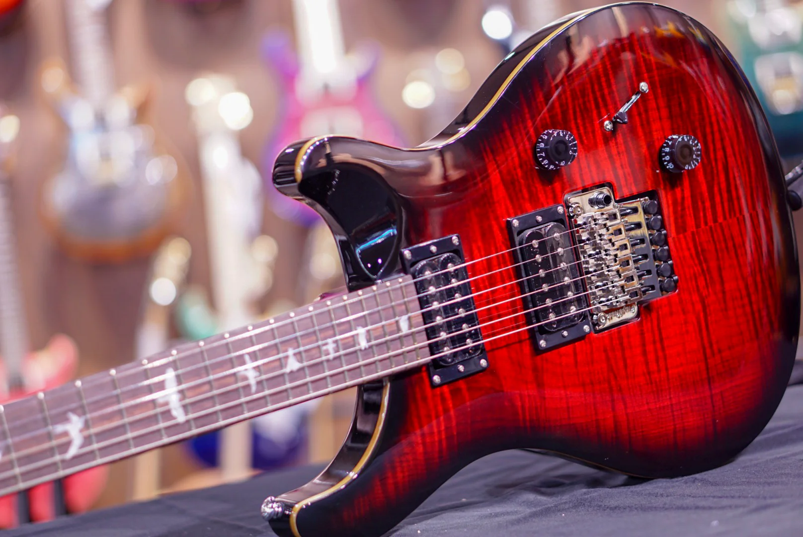 PRS SE Custom 24 Floyd Rose in Fire Red *Dent* - Image 3