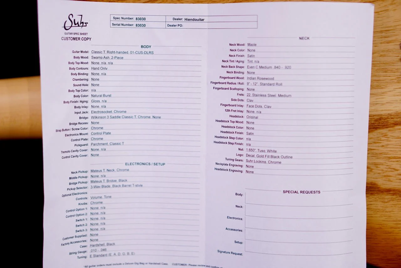 Suhr Classic T Custom Natural Burst 83030 - Image 8