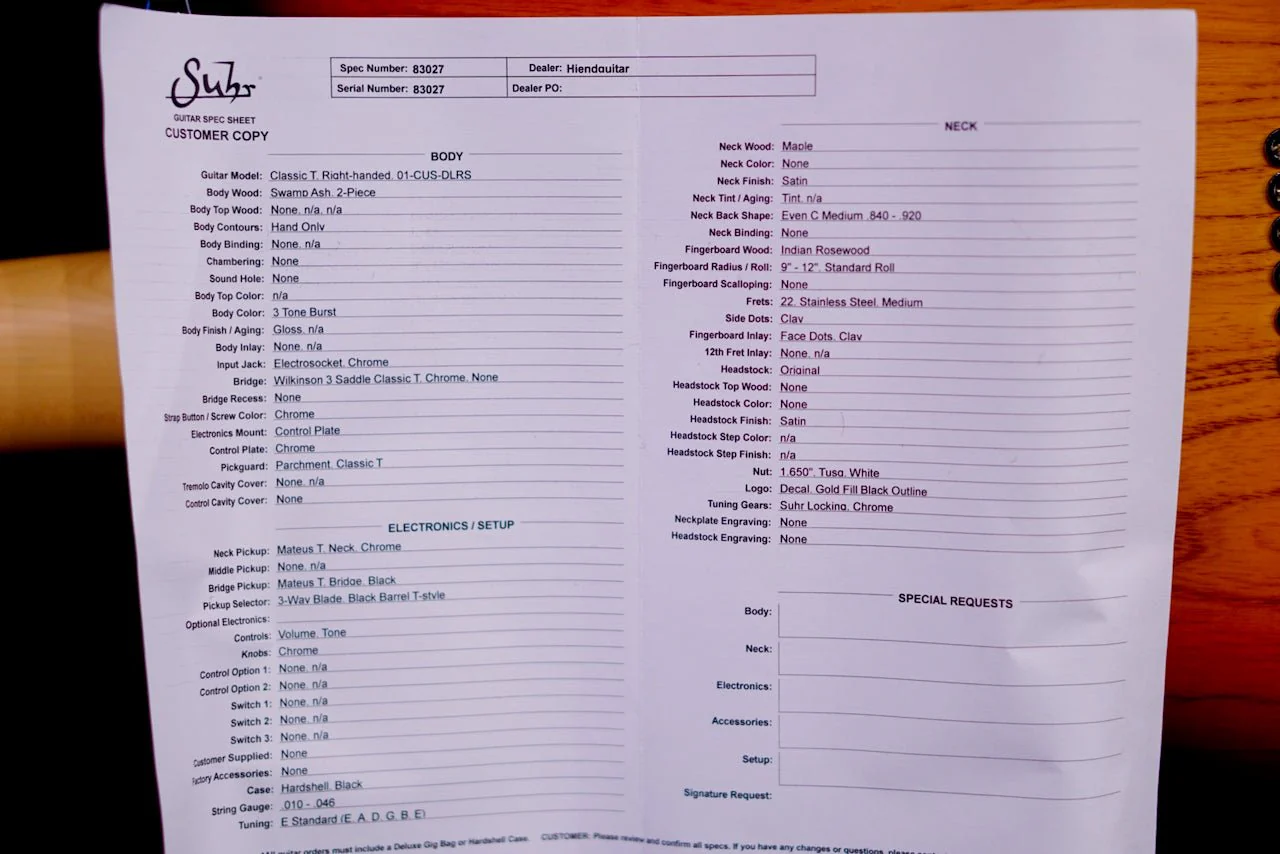 Suhr Classic T Custom three tone burst 83027 - Image 8