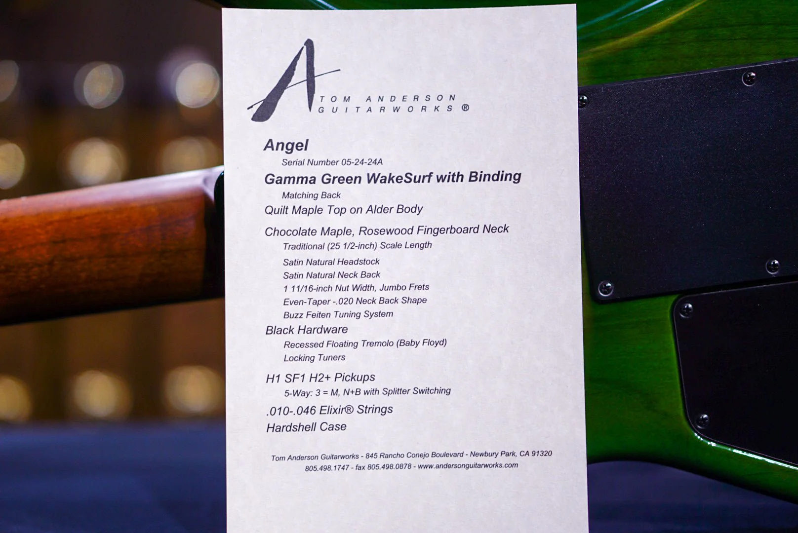 Tom Anderson Angel Gamma Green WakeSurf * 05-24-24A * - Image 10