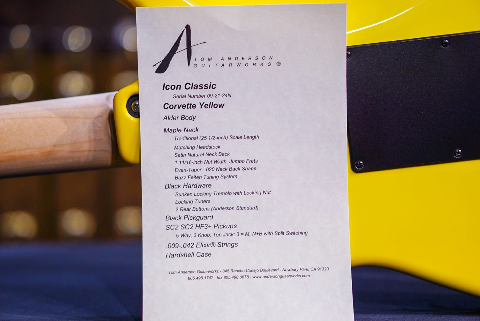 Tom Anderson Icon Classic Corvette Yellow * 09-21-24N * - Image 10