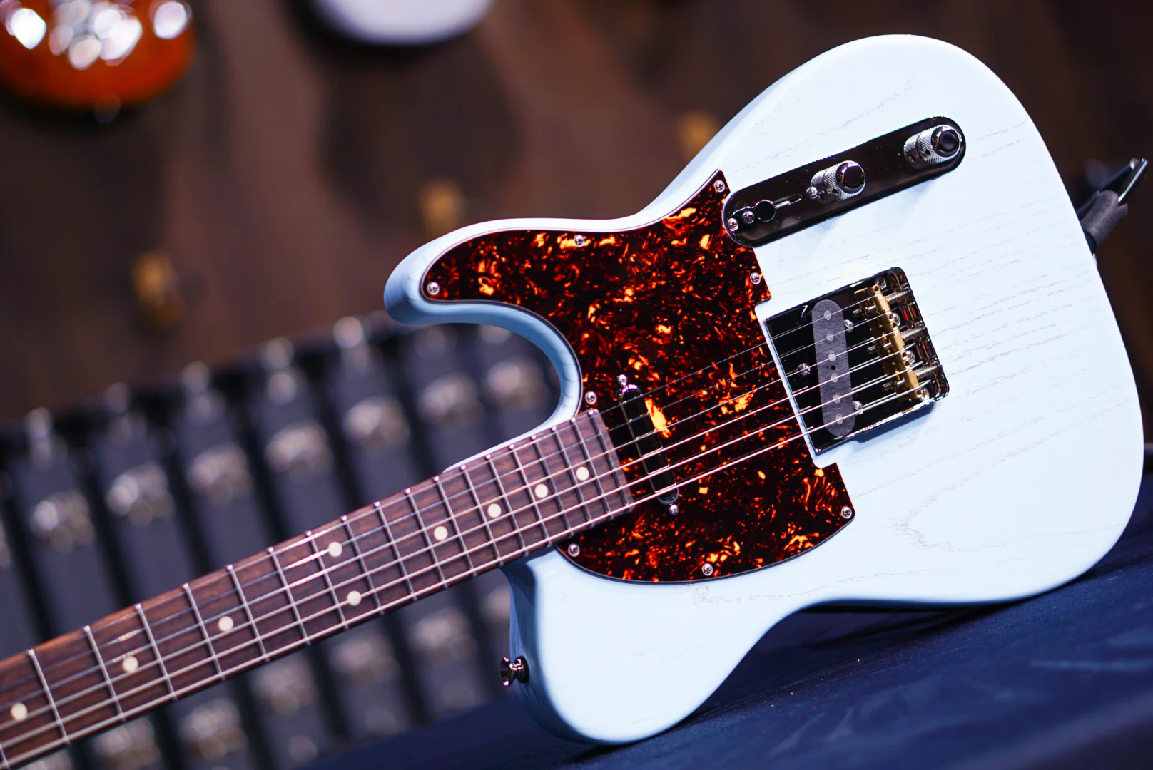 Tom Anderson T Icon Satin Organic Grain Sonic Blue With Brown 03-22-24A - Image 11