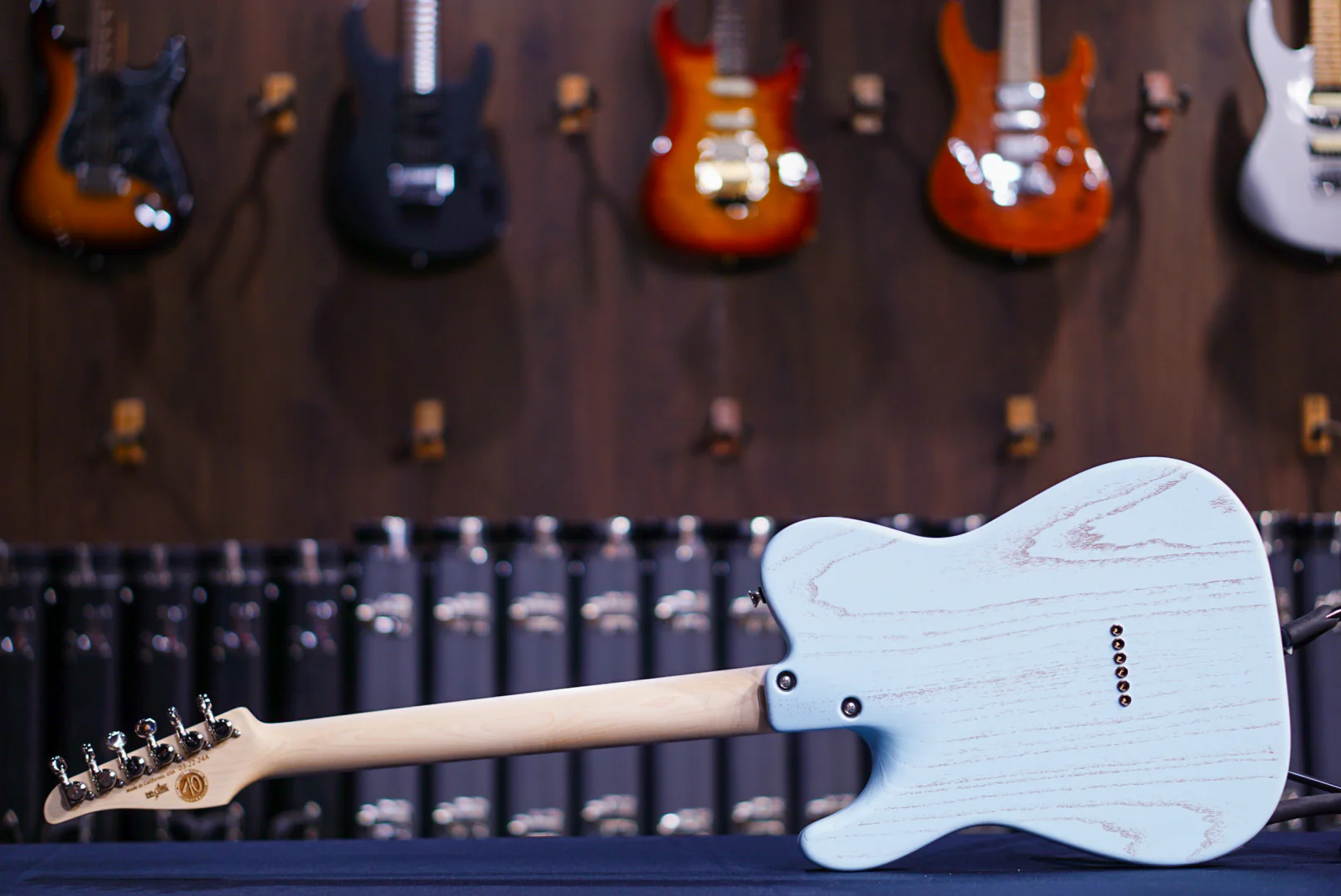 Tom Anderson T Icon Satin Organic Grain Sonic Blue With Brown 03-22-24A - Image 8